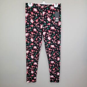 Lovely Boutique Whimsical Santa Print Polyester Spandex Ankle Leggings Plus Size